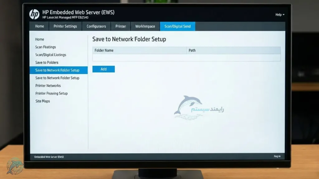 صفحه لاگین HP Embedded Web Server