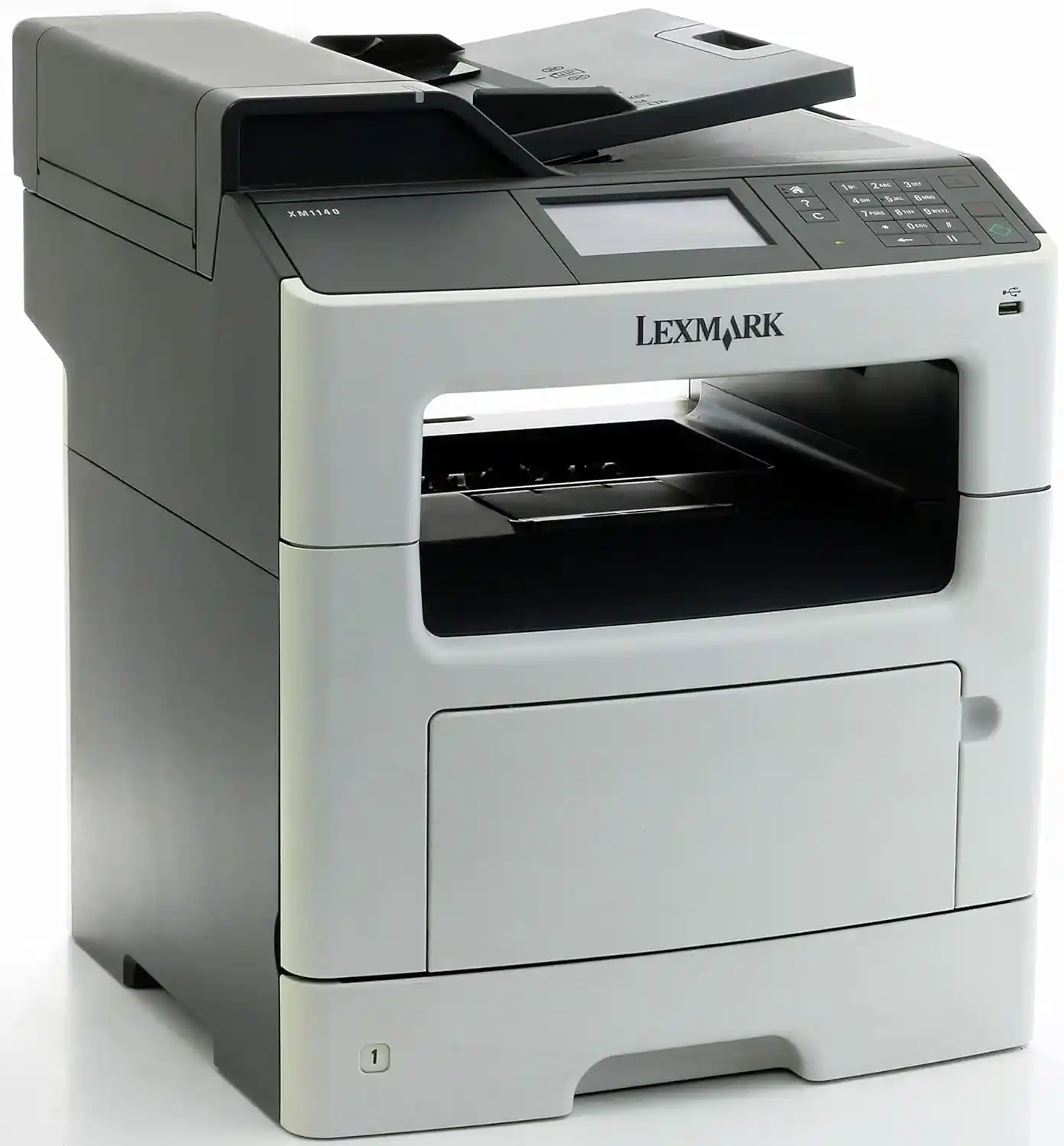 پرینتر چهار کاره لکسمارک Lexmark XM1140 استوک اروپا | چاپگر لیزری صنعتی با صفحه نمایش لمسی ۴.۳ اینچ